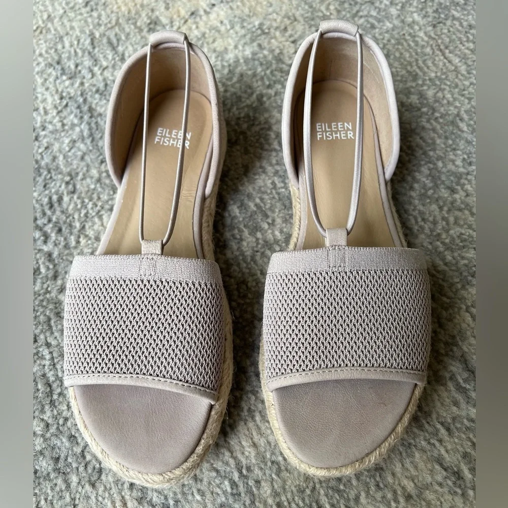 Eileen Fisher Mews Mesh Espadrilles Womens 7 Blush Slip On Sandals